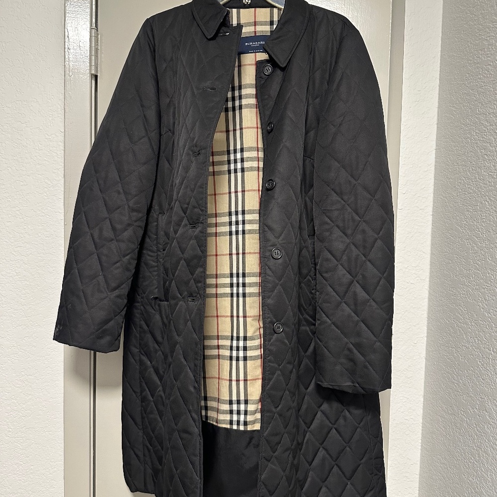 Vintage Burberry Long Quilted Jacket size L